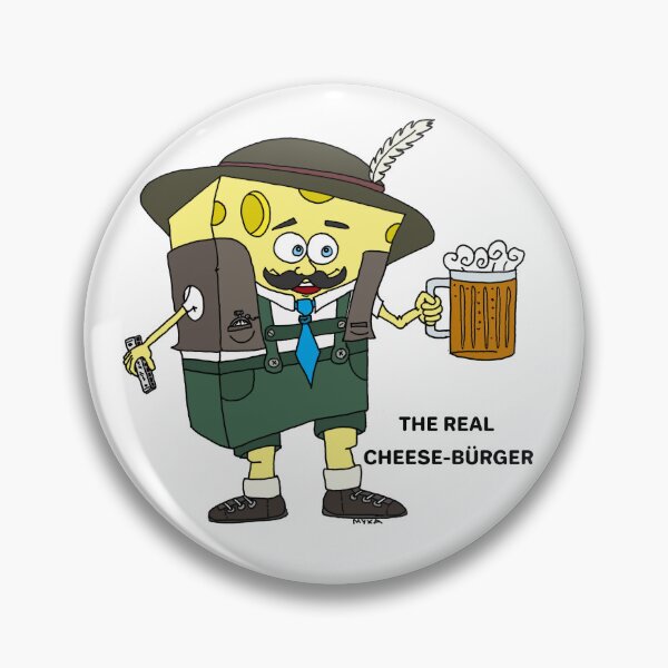 Item preview, The Real Cheese-Bürger - Funny Bavarian Sponge Character Art designed and sold by MyxaART.