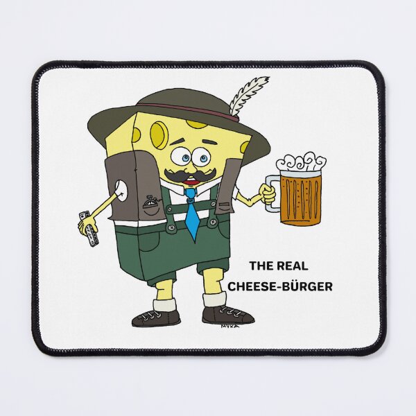 Item preview, The Real Cheese-Bürger - Funny Bavarian Sponge Character Art designed and sold by MyxaART.