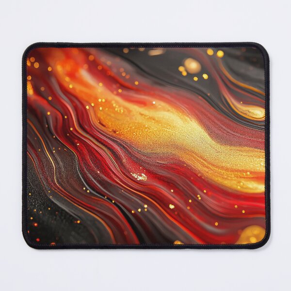 Item preview, Molten Lava Flow — Fluid Flame Abstract Art, Gold Black Orange Swirl designed and sold by lematworks.