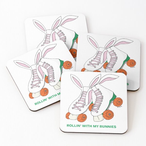Item preview, Rollin' With My Bunnies - Funny Roller Skates Pun Art designed and sold by MyxaART.