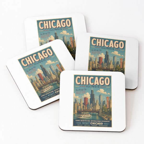 Item preview, Chicago Retro travel poster designed and sold by JBWphotos.