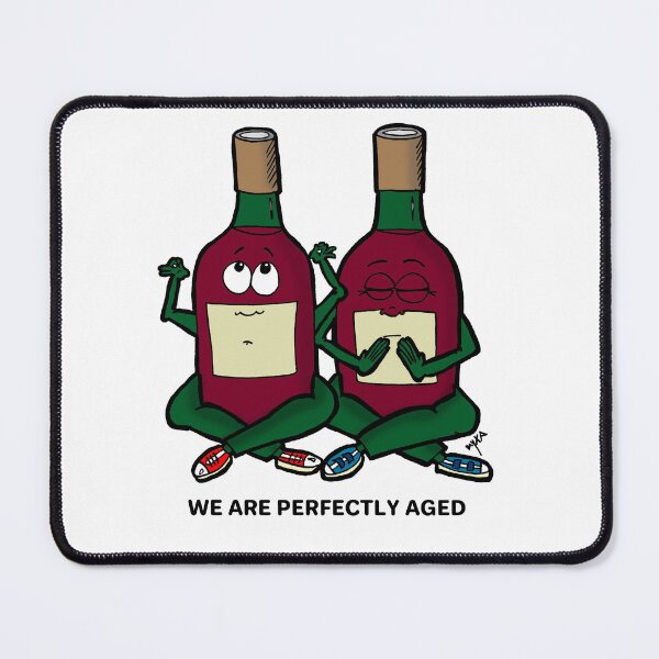 Item preview, Perfectly Aged - Funny Meditating Wine Character Art designed and sold by MyxaART.