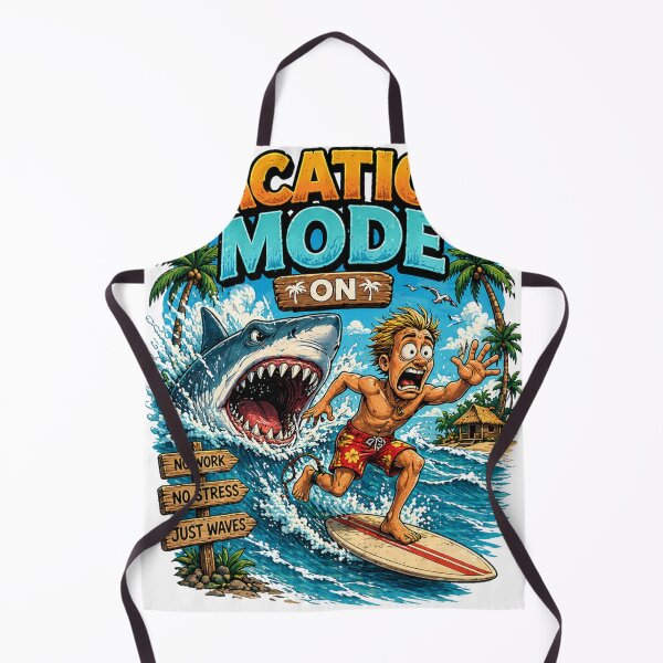 Artikelvorschau, Urlaubsmodus AN – Lustiges Stranddesign: Hai jagt Surfer entworfen und verkauft von NeQiu's merch.