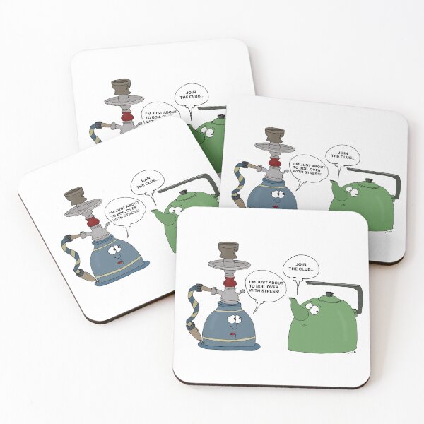 Item preview, Boiling Point Duo - Funny Hookah & Teapot Pun Art designed and sold by MyxaART.