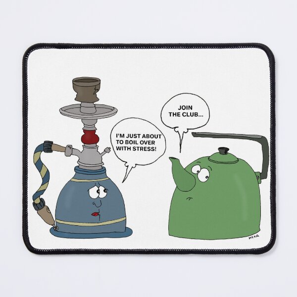 Item preview, Boiling Point Duo - Funny Hookah & Teapot Pun Art designed and sold by MyxaART.