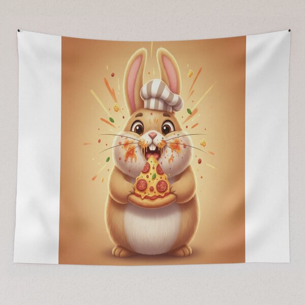 Item preview, Funny Rabbit Meme Humor Collection – Pizza Bunny Meme Funny Eating Rabbit Cartoon Food Humor designed and sold by MiraLumeStudio.