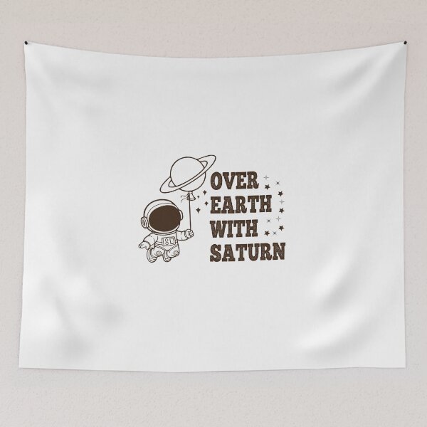 Item preview, Over Earth with Saturn designed and sold by AsifDesignCreativeStudio.