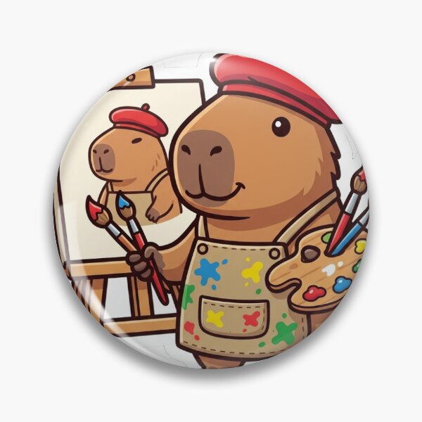 Item preview, Artist Capybara Painting Self-Portrait designed and sold by LambeLab.