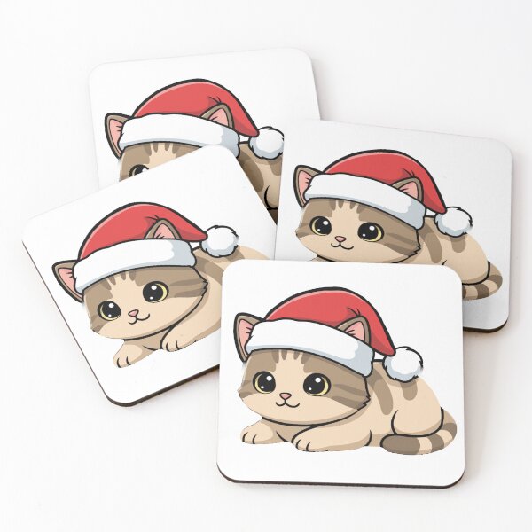 Item preview, Cute Kawaii Christmas Cat Santa Hat Sticker designed and sold by NKZMAYNI.