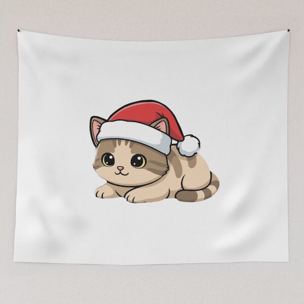 Item preview, Cute Kawaii Christmas Cat Santa Hat Sticker designed and sold by NKZMAYNI.