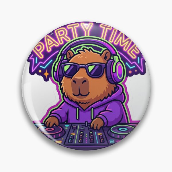 Item preview, DJ Capybara Mixing Music at a Party designed and sold by LambeLab.