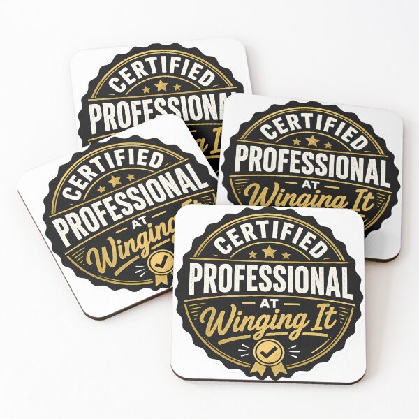 Item preview, Certified Professional at Winging It Funny Humor Quote Minimalist Relatable Meme Design designed and sold by StickyGuys.