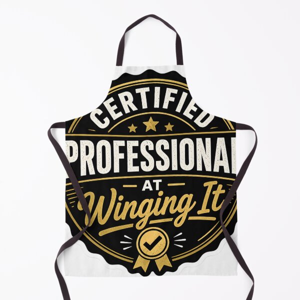 Item preview, Certified Professional at Winging It Funny Humor Quote Minimalist Relatable Meme Design designed and sold by StickyGuys.