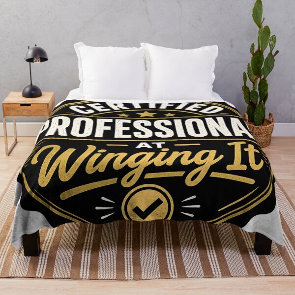 Item preview, Certified Professional at Winging It Funny Humor Quote Minimalist Relatable Meme Design designed and sold by StickyGuys.