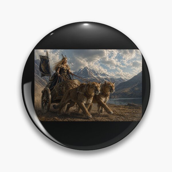 Item preview, Freyja  the Norse Goddess on her chariot pulled by cats. designed and sold by bluefrog.