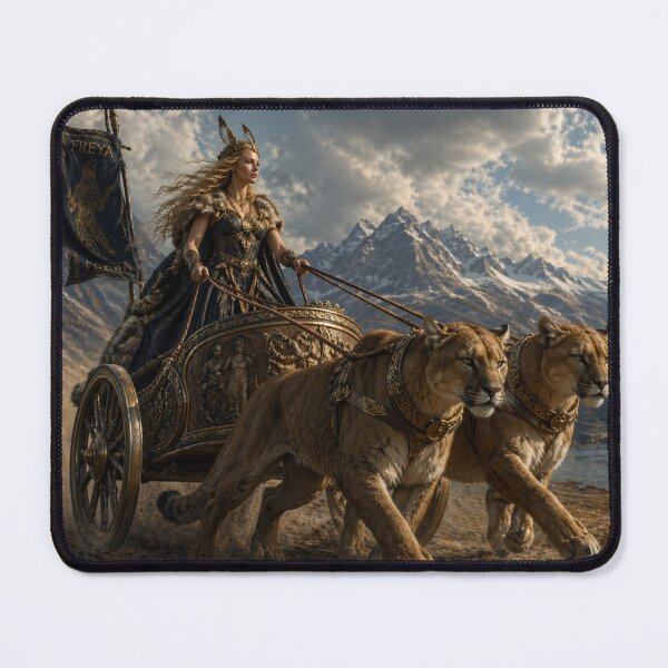 Item preview, Freyja the Norse Goddess on her chariot pulled by cats. designed and sold by bluefrog.