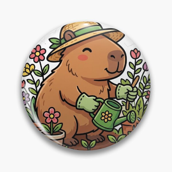 Item preview, Gardener Capybara Watering Flowers designed and sold by LambeLab.
