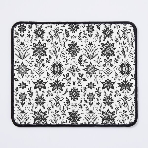 Item preview, Minimal Black White Folk Flower Pattern designed and sold by Apex Designs.