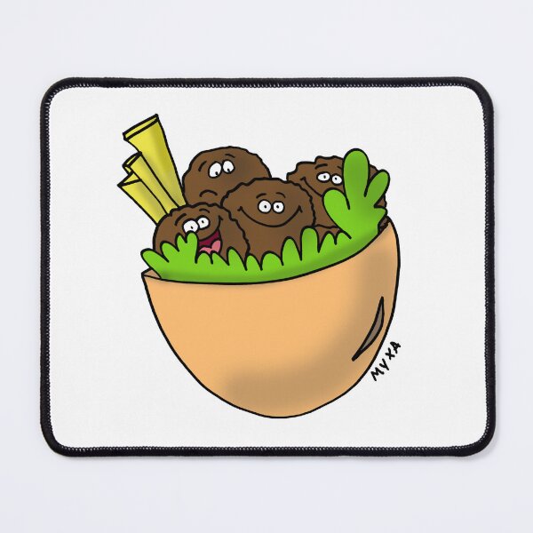 Item preview, Funny Falafel Pita - Happy Pocket Food Character Art designed and sold by MyxaART.