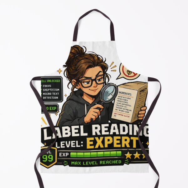Item preview, Label Reading Expert Level 99 – Gluten Free Humor designed and sold by PINK FREE.
