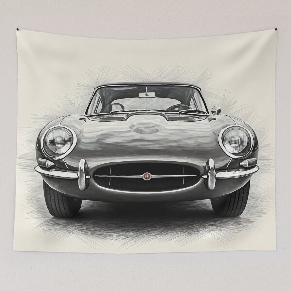 Item preview, Vintage Sports Car Pencil Sketch Art designed and sold by rgagliardi2017.