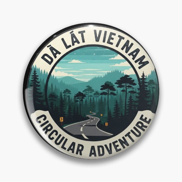 Item preview, da lat Vietnam Winding Road Pine Forest Adventure Badge designed and sold by Threadnovax.