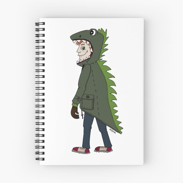 Item preview, Funny Dinosaur Parka Jacket - Quirky Character Art designed and sold by MyxaART.