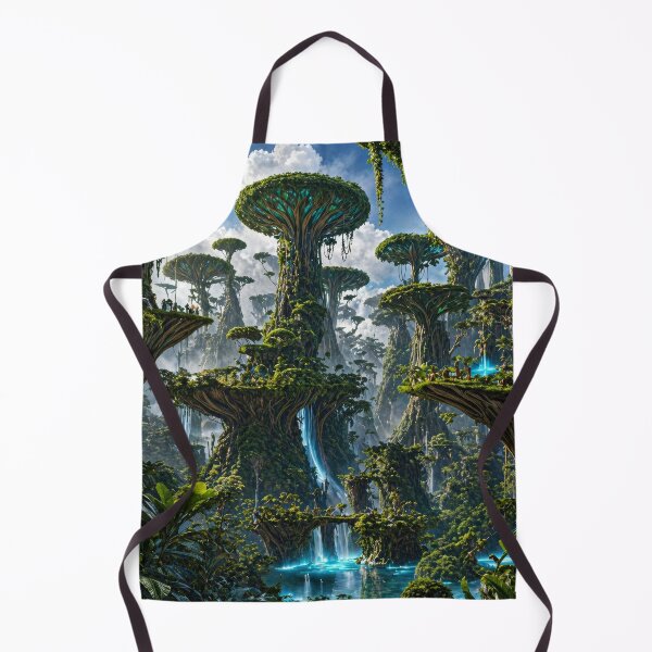 Item preview, Fantasy Jungle World with Waterfalls | Magical Floating Forest Landscape designed and sold by DrakariArt.