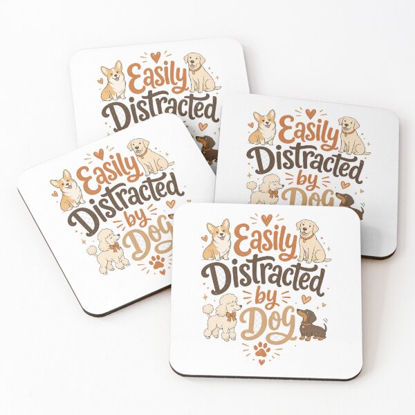 Item preview, Easily Distracted by Dogs - Funny Dog Lover Tee designed and sold by lexiangelus93.
