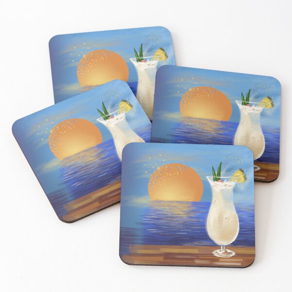 Item preview, Pina Colada Cocktail Art Print — Tropical Drinks Poster, Beach Bar Decor designed and sold by NathanRuchArt.