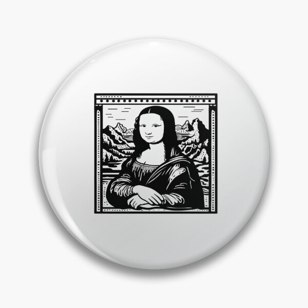 Item preview, Minimalist Mona Lisa Line Art • Modern Black & White Classic Painting Reinterpretation designed and sold by Bright Nest Studio.