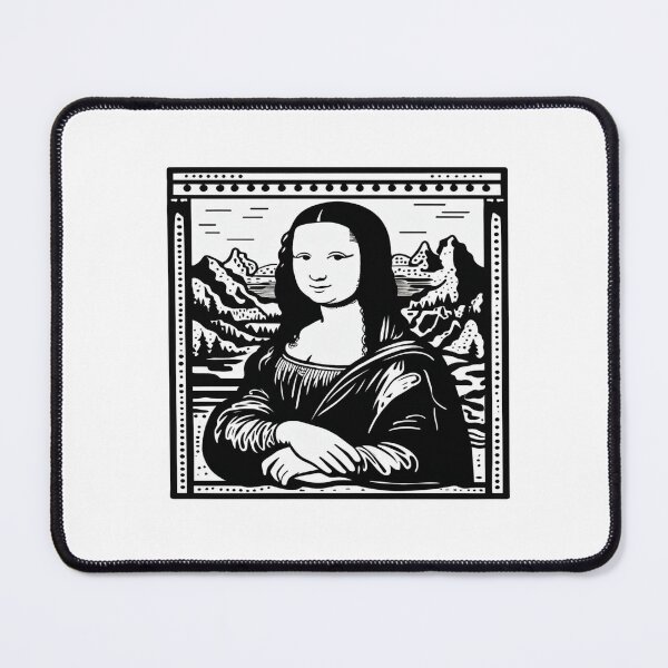 Item preview, Minimalist Mona Lisa Line Art • Modern Black & White Classic Painting Reinterpretation designed and sold by Bright Nest Studio.