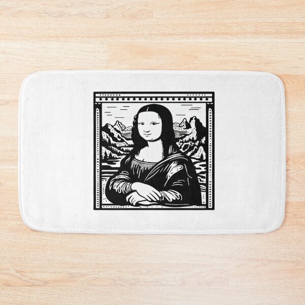 Item preview, Minimalist Mona Lisa Line Art • Modern Black & White Classic Painting Reinterpretation designed and sold by Bright Nest Studio.
