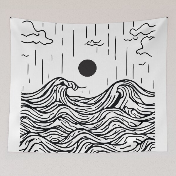 Item preview, Black Moonlit Waves designed and sold by ilawful.