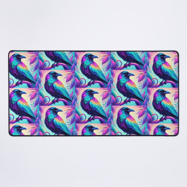 Item preview, "Neon Raven – Vibrant Fantasy Bird Art" designed and sold by Dogandesighn.