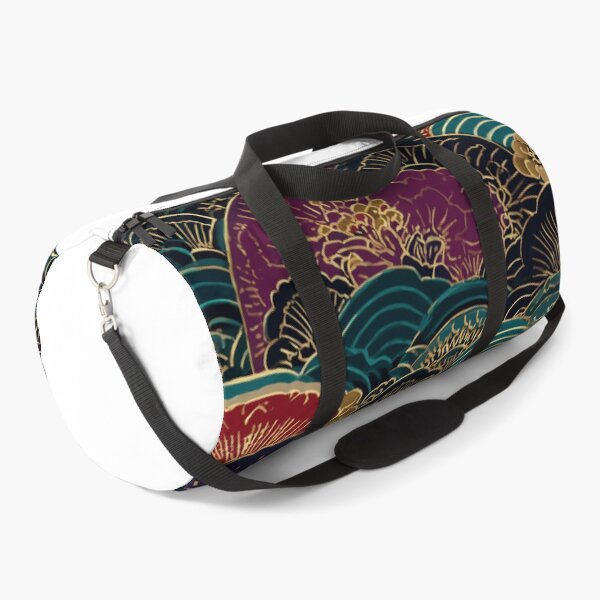 Item preview, Japanese Seigaiha Waves Fan Floral Pattern designed and sold by NicolasGlowArt.