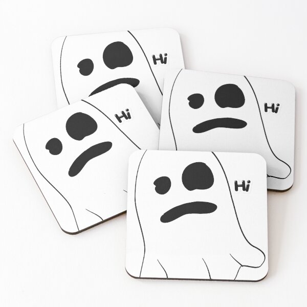 Item preview, Friendly Little Ghost Saying Hi - Minimalist Spooky Halloween Art designed and sold by SoftAuraStudi0.