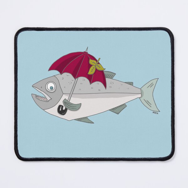 Item preview, Autumn Salmon & Umbrella - Funny Fish Pun Art designed and sold by MyxaART.