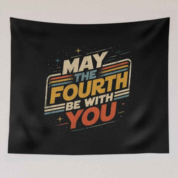 Item preview, May The Fourth Be With You Retro Vintage Space Design | Sci-Fi Galaxy Fan Shirt | May 4th Celebration Tee designed and sold by Kate1art.