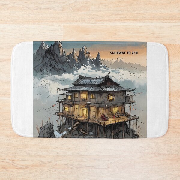 Item preview, STAIRWAY TO ZEN - Mountain Monastery Art Print designed and sold by Modern Nest Art.