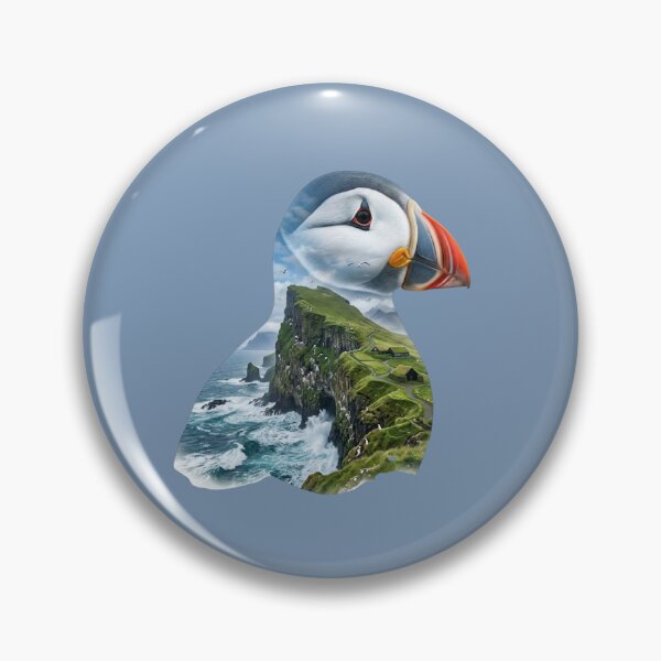 Item preview, Atlantic Puffin Double Exposure Coastal Nature Art designed and sold by BirdsnStuff.