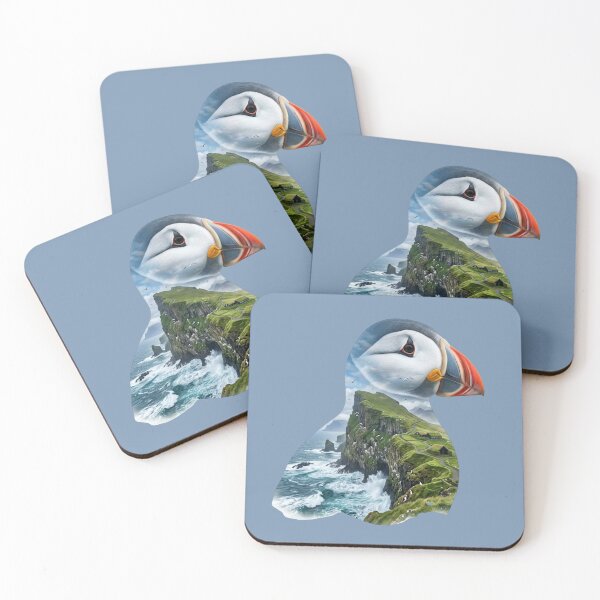 Item preview, Atlantic Puffin Double Exposure Coastal Nature Art designed and sold by BirdsnStuff.