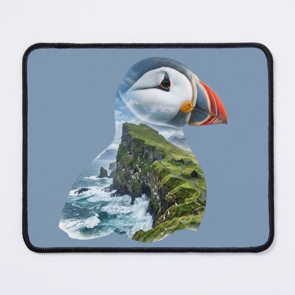 Item preview, Atlantic Puffin Double Exposure Coastal Nature Art designed and sold by BirdsnStuff.