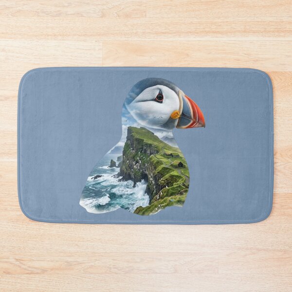 Item preview, Atlantic Puffin Double Exposure Coastal Nature Art designed and sold by BirdsnStuff.