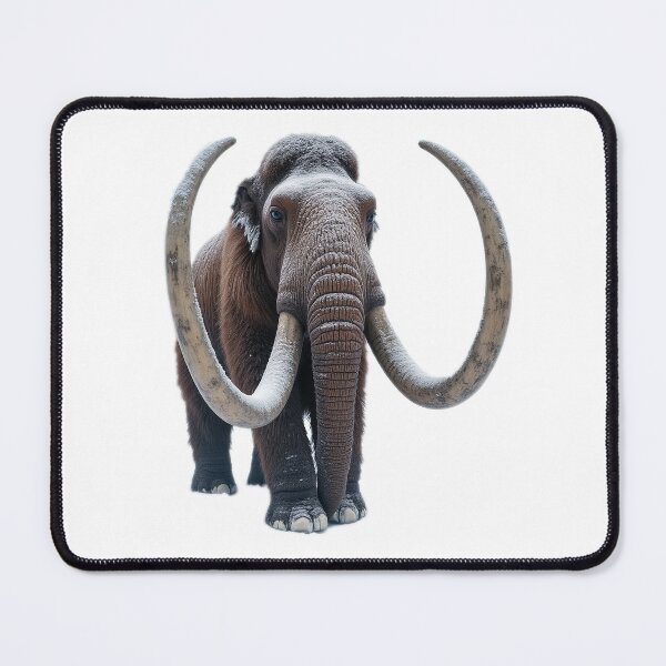 Item preview, Ancient mammoth with huge tusks walks through the snow designed and sold by ArtEventET.