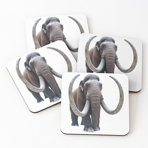Item preview, Ancient mammoth with huge tusks walks through the snow designed and sold by ArtEventET.