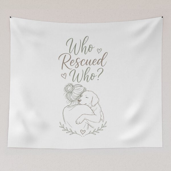 Item preview, Who Rescued Who - Sweet Rescue Dog Adoption Tee designed and sold by lexiangelus93.