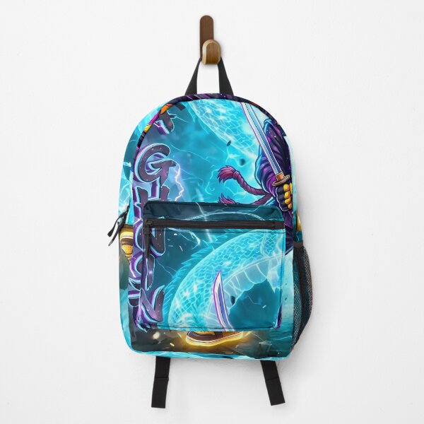 Item preview, Ninja Warrior Chicken with Swords | Neon Samurai Street Art designed and sold by Cyber-ART-Studio.