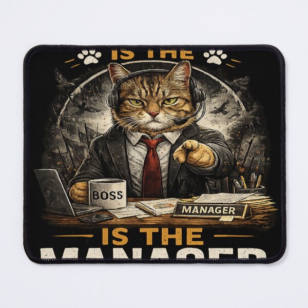 Item preview, My Cat Is The Manager Shirt, Funny Cat T-Shirt, Cat Lover Gift, Funny Cat Meme Tee, Cat Mom Shirt, Office Cat Graphic Tee designed and sold by MangadiDesigns.