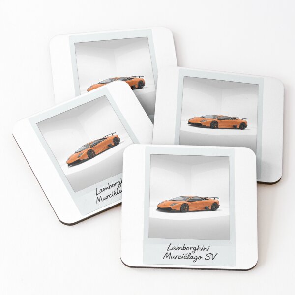 Item preview, Lamborghini Murcielago SV Orange Supercar Retro Polaroid Art designed and sold by Motorline44.